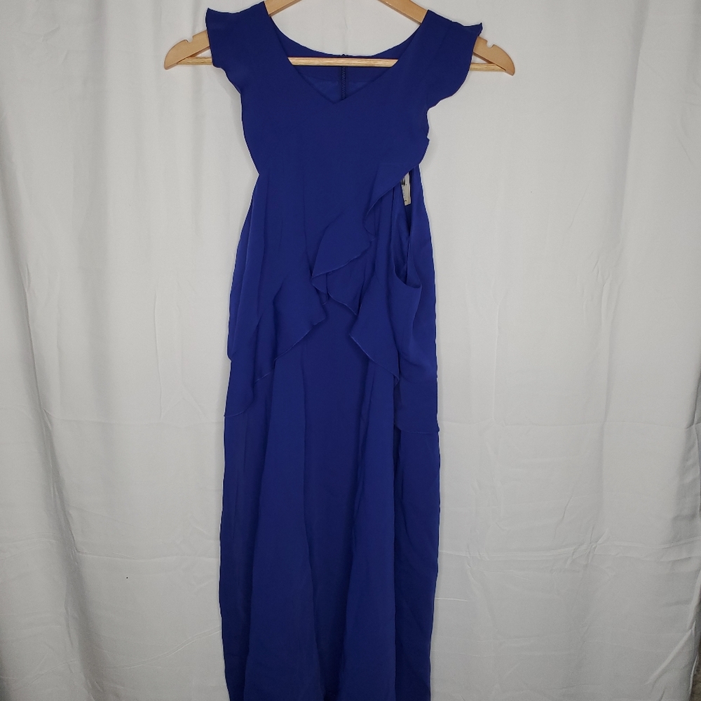 Trina Turk Royal Blue Ruffle Dress